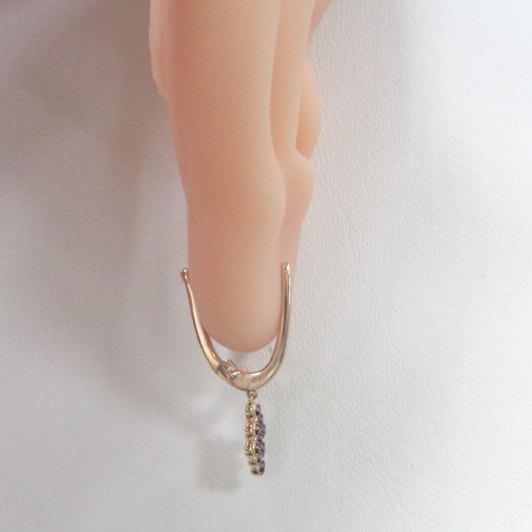 Серебряные серьги с розовыми бриллиантами